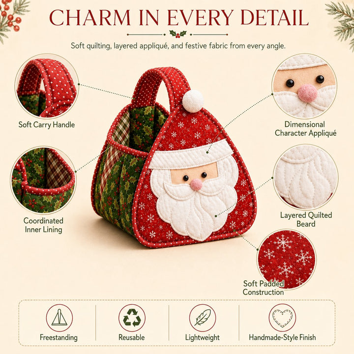 🎄 Christmas Character Quilted Carry Basket🎁✨