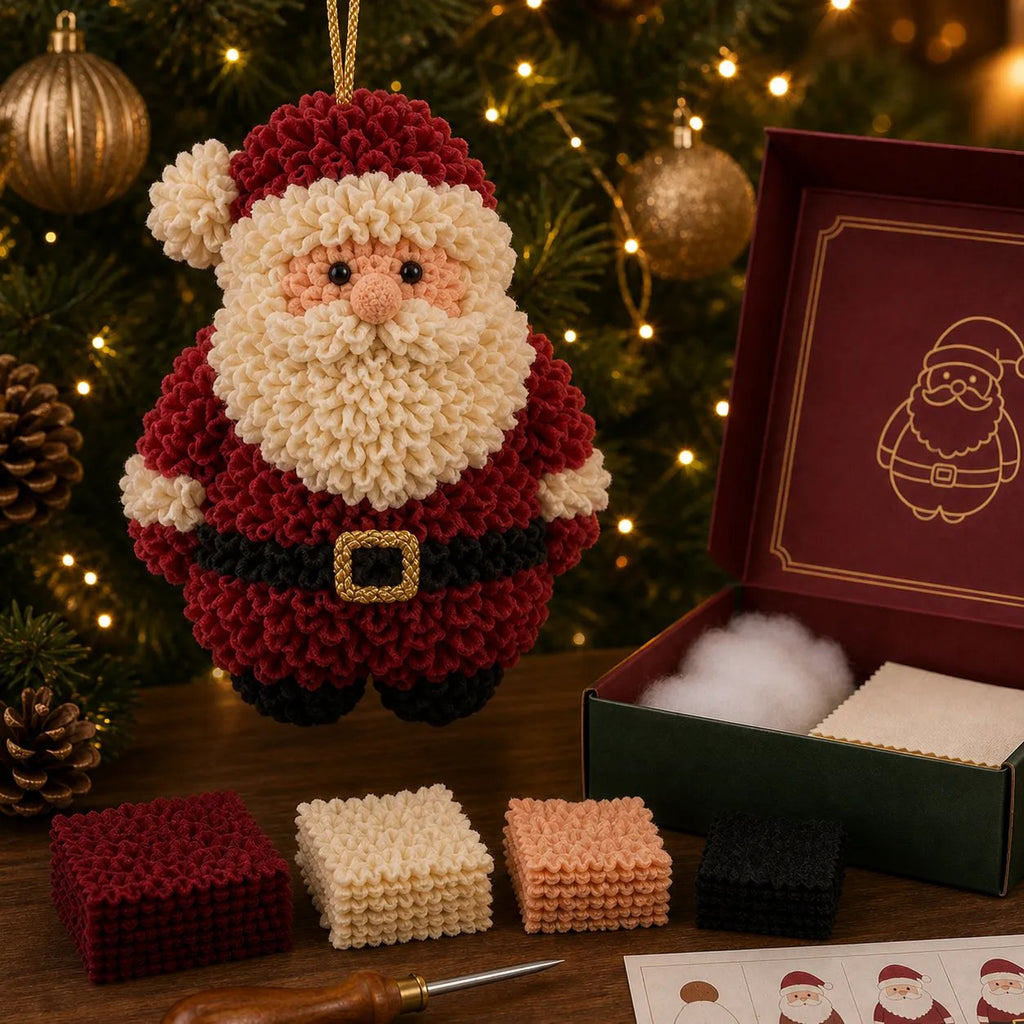 🎄 Special Offer | 48% OFF – Beginner-Friendly 3D Fabric Poke Christmas Ornament DIY Kit 🎁