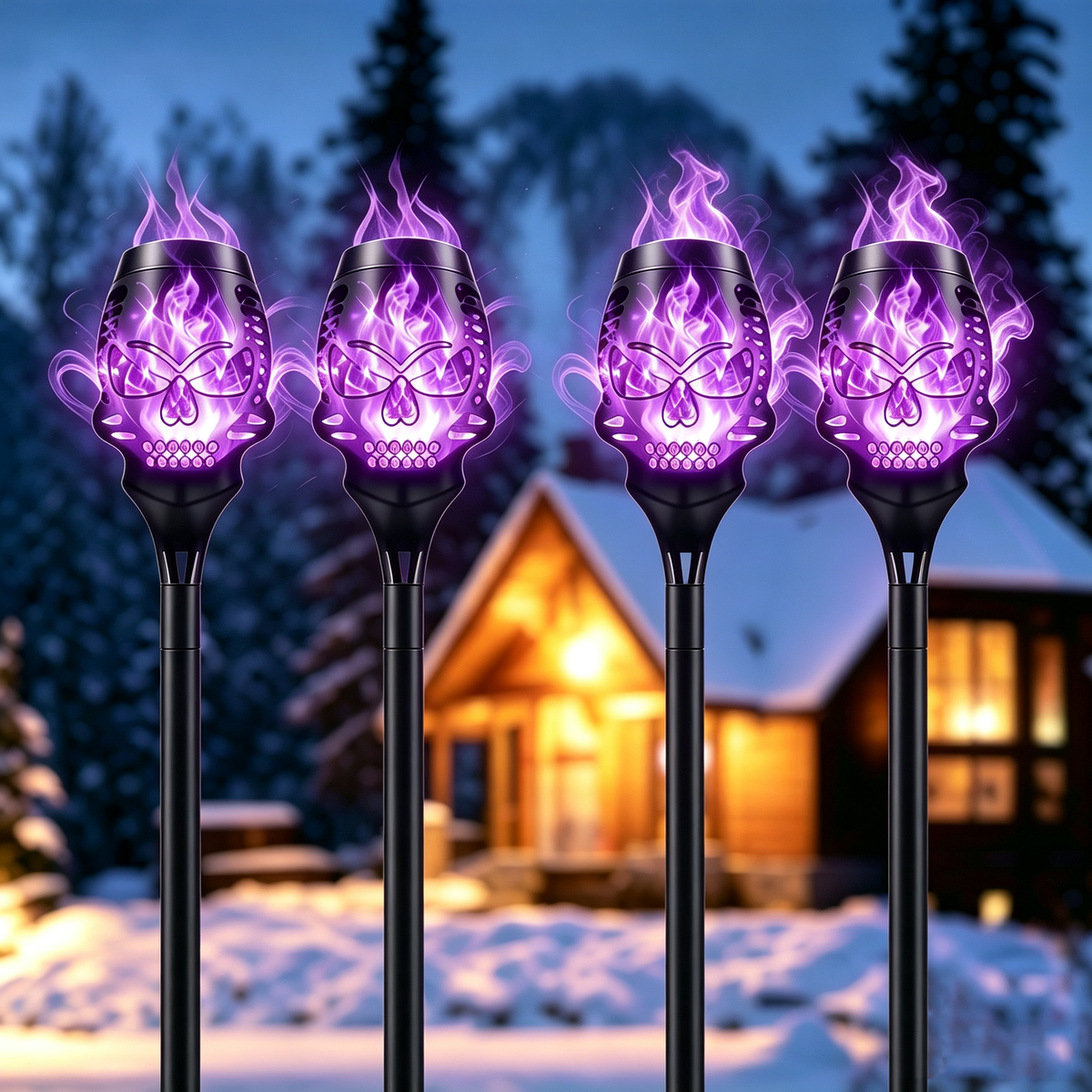 🔥Halloween Early Bird Special Sale 50% OFF✨Halloween Solar Skull Flame Lights💀