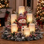 Christmas Hot Sale🎄Christmas Lighted Centerpiece with Flameless Candle Glow