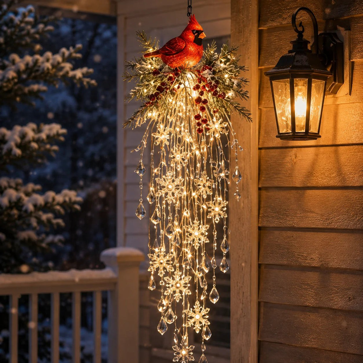 DIY Hanging Snowflake & Crystal LED Christmas Light✨❄️