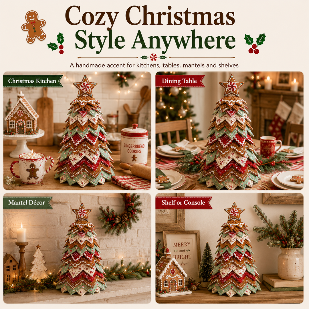 Gingerbread Stripe DIY Quilted Santa Christmas Tree Kit