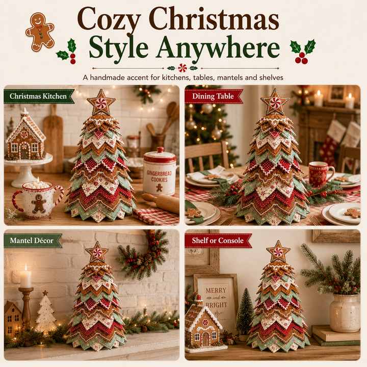 Gingerbread Stripe DIY Quilted Santa Christmas Tree Kit
