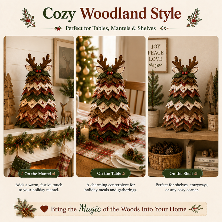 Rustic Gingerbread DIY Quilted Santa Christmas Tree Kit