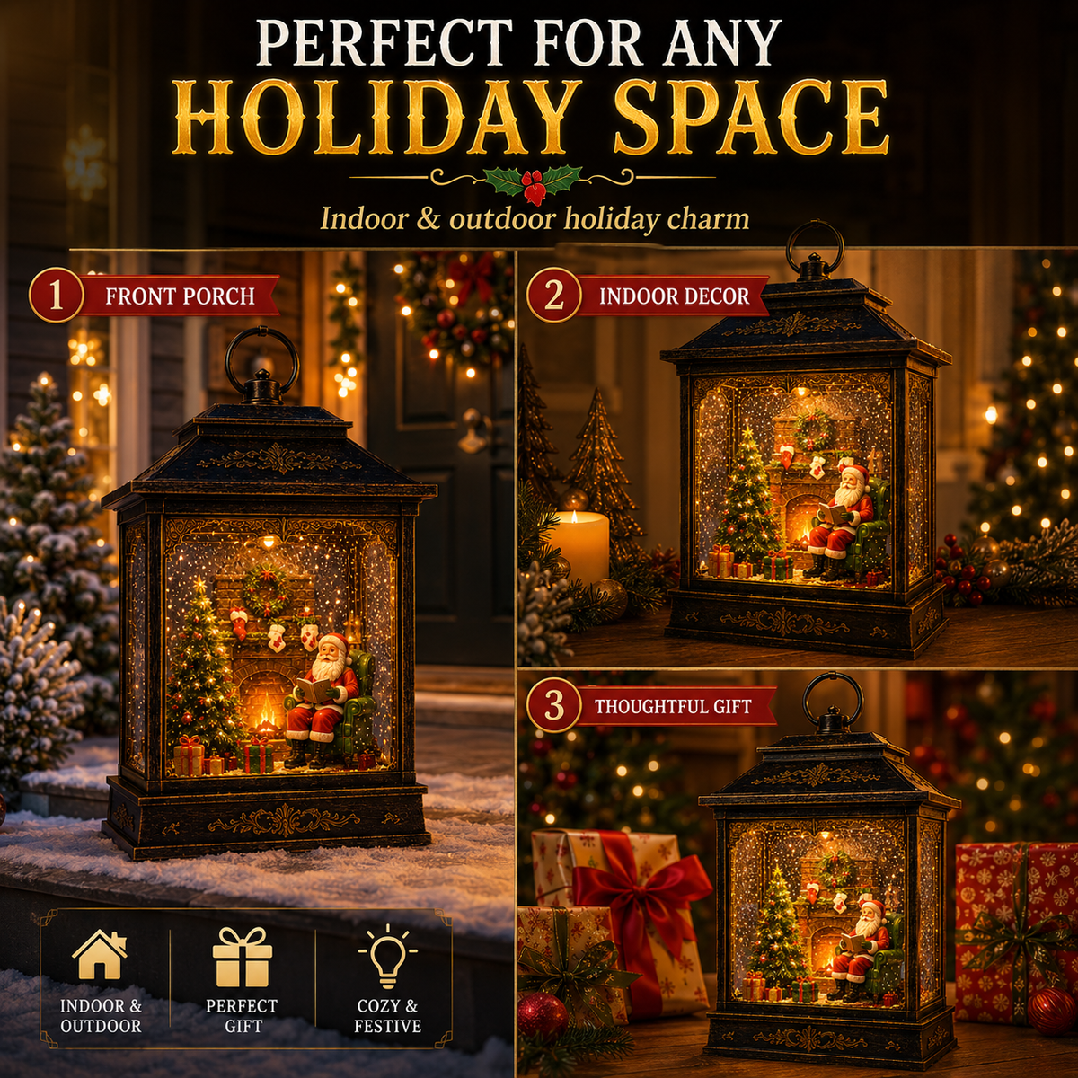 🔥Hot Sale 40% OFF🔥Santa’s Magical Fireplace Lantern ✨🎅