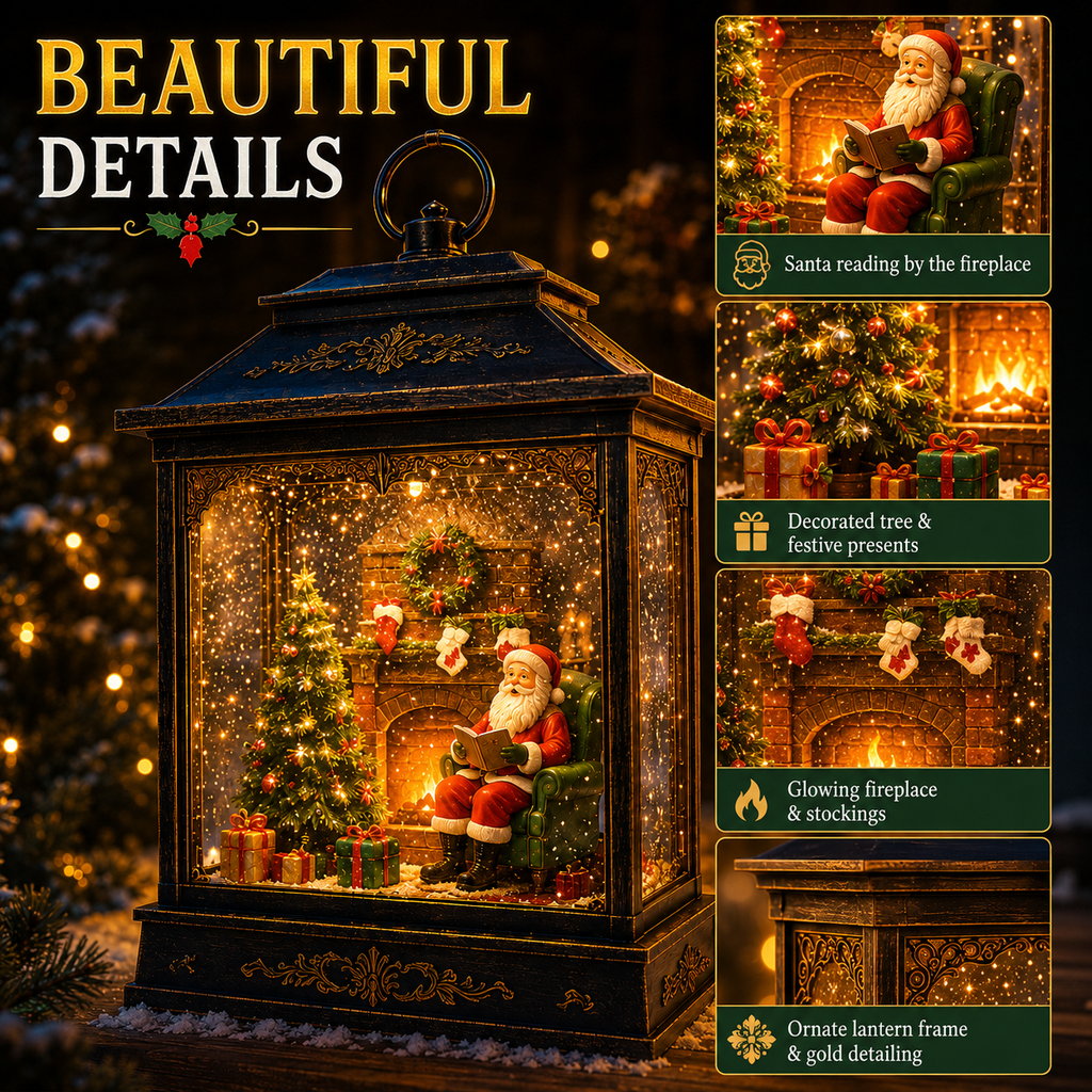 🔥Hot Sale 40% OFF🔥Santa’s Magical Fireplace Lantern ✨🎅