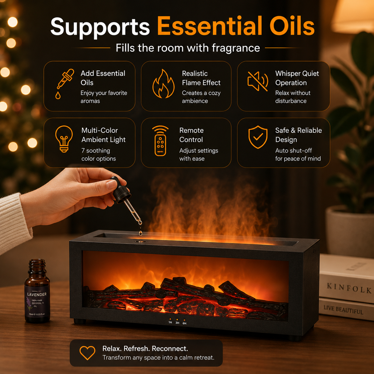 Yunsune™ Fireplace Diffuser Lamp