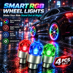 🔥Smart RGB Wheel Lights – Motion-Activated Night Glow for Cars, Motorcycles & Bikes🚲🌟