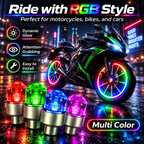 🔥Smart RGB Wheel Lights – Motion-Activated Night Glow for Cars, Motorcycles & Bikes🚲🌟