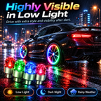 🔥Smart RGB Wheel Lights – Motion-Activated Night Glow for Cars, Motorcycles & Bikes🚲🌟