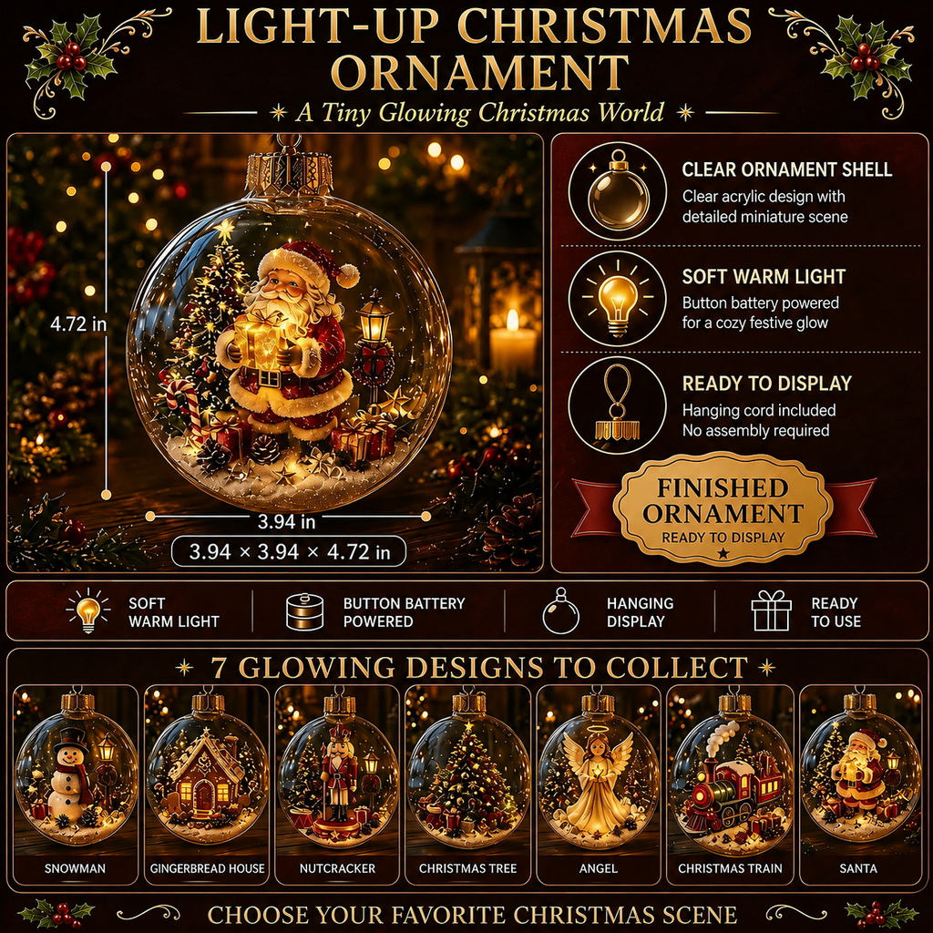 🔥 LAST DAY 49% OFF – 🎄Glowing Christmas Ornament ✨