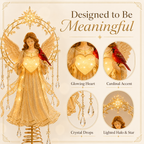 🔥Last Day 45% OFF✨ Lighted Angel Christmas Tree Topper with Cardina