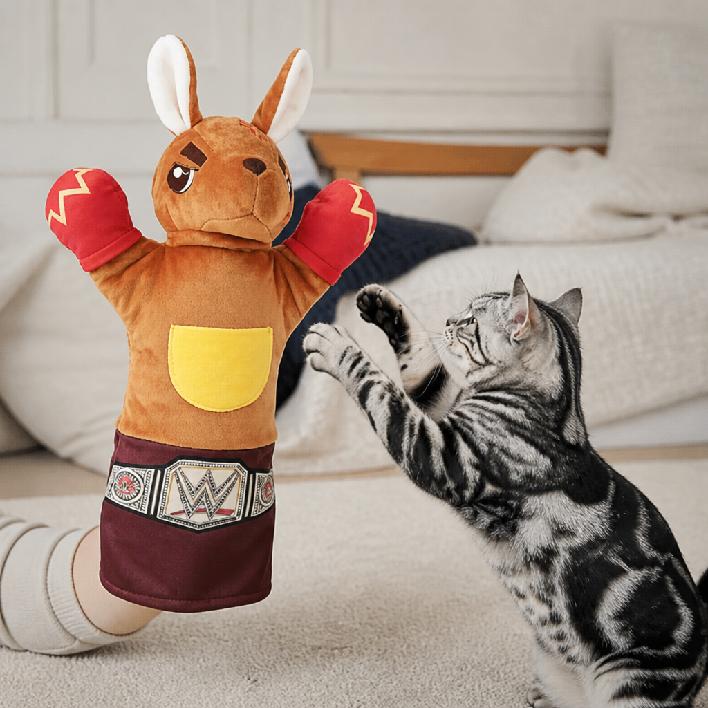 Interactive Kangaroo Boxing Hand Puppet Cat Toy