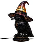 🔥Exclusive Limited Item 👍🔥50%OFF🐈 Gothic Stained Glass Witch Black Cat Table Lamp | Halloween Witch Hat Night Light Decor