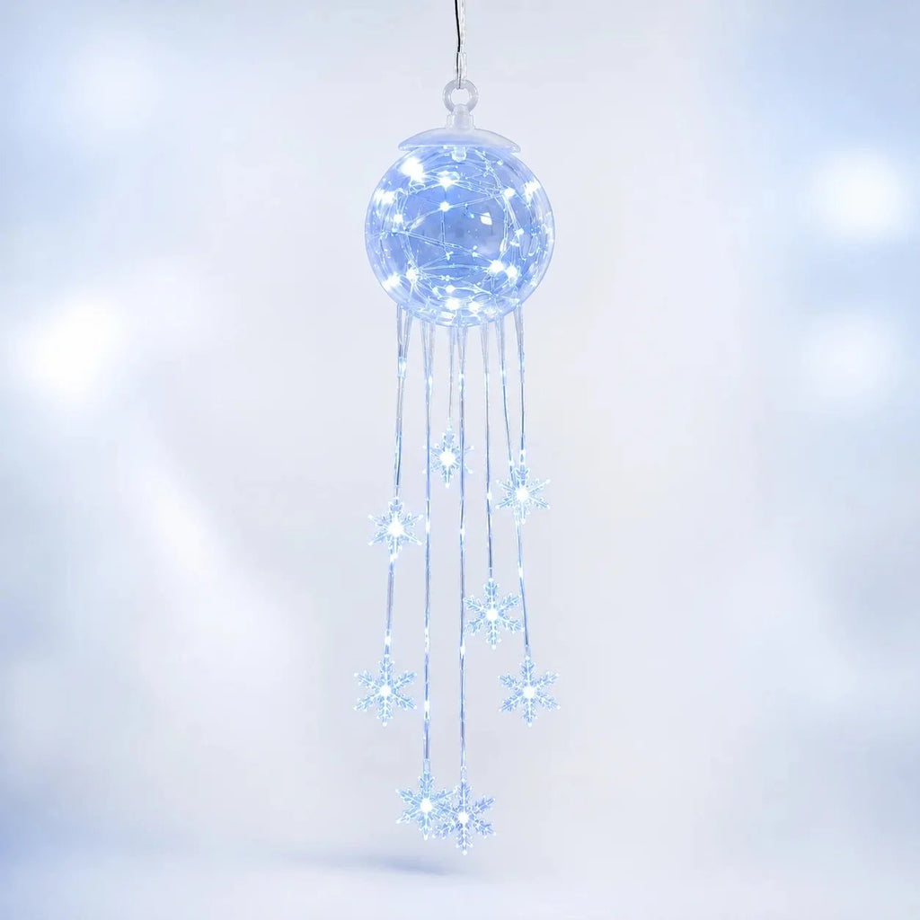 ❄️ Glowing Snowflake Cascade – Magical LED Christmas Hanging Decor