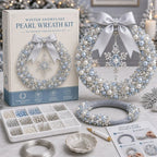 🎄✨ DIY Christmas Pearl Wreath Kit – Handmade Beaded Holiday Door Décor 💎🎀