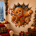 🎅Christmas Break-In 3D Wall Decal – Santa Surprise Effect Christmas Decoration