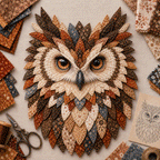 🦉 Layered Fabric Owl Wall Art DIY Kit