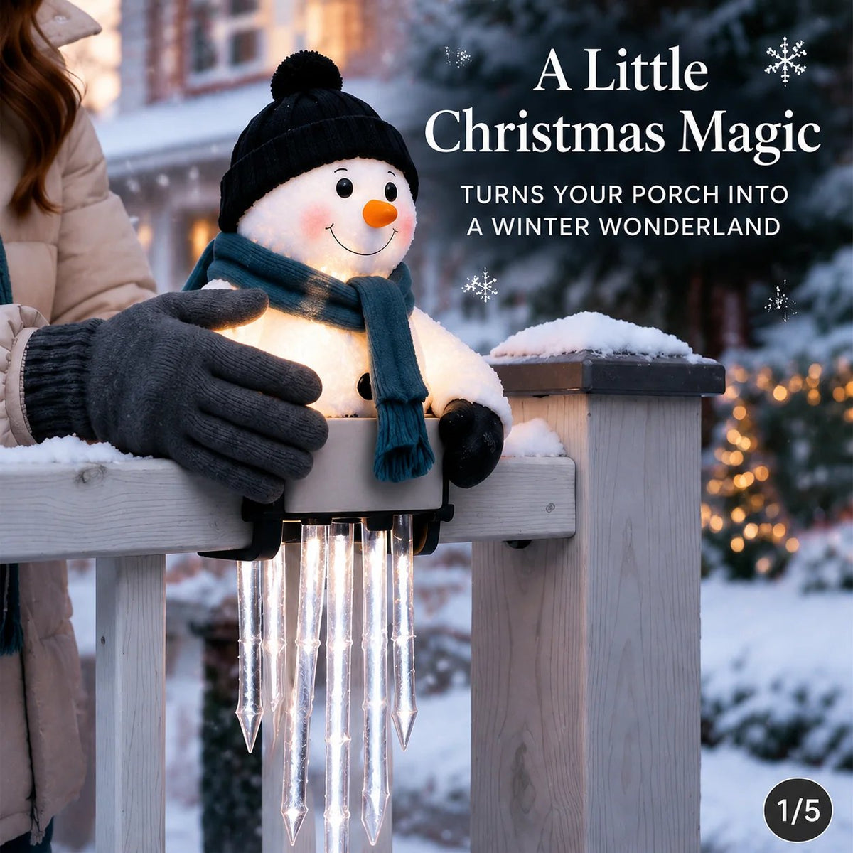 🎄56% OFF|⛄ Snowman Icicle Christmas Porch Light – Cozy Holiday Glow