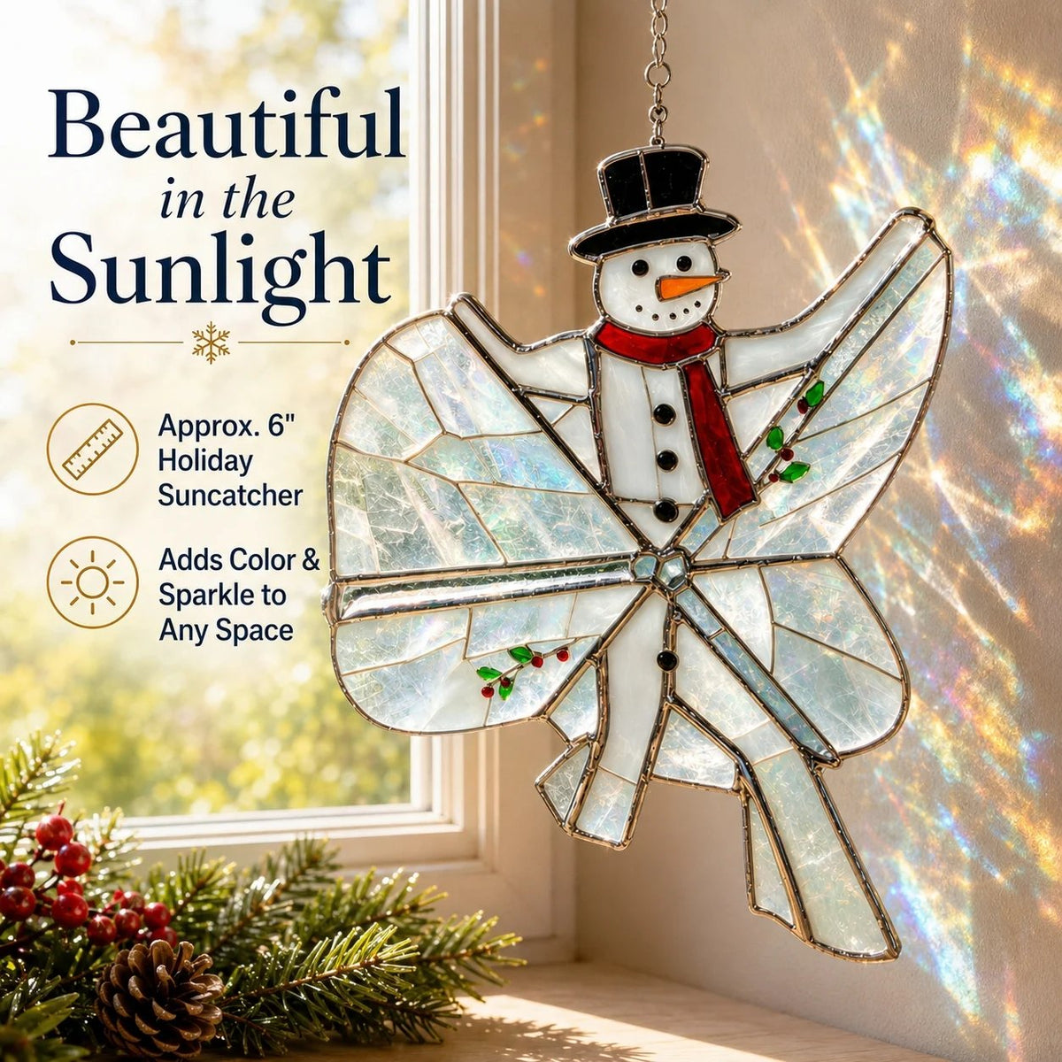 🔥LAST DAY 53% OFF - ✨⛄ DIY 3D Christmas Iridescent Glass Spinning Suncatcher Ornament Kit🎄