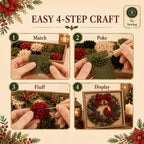 🔥Christmas Discount 59% Off🎅 3D Christmas Fabric Poke‐Art Craft Kit | Framed Shelf‐Ready Festive Decor