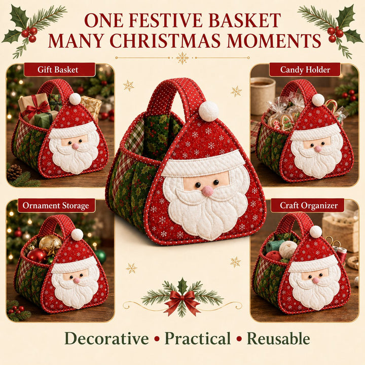 🎄 Christmas Character Quilted Carry Basket🎁✨