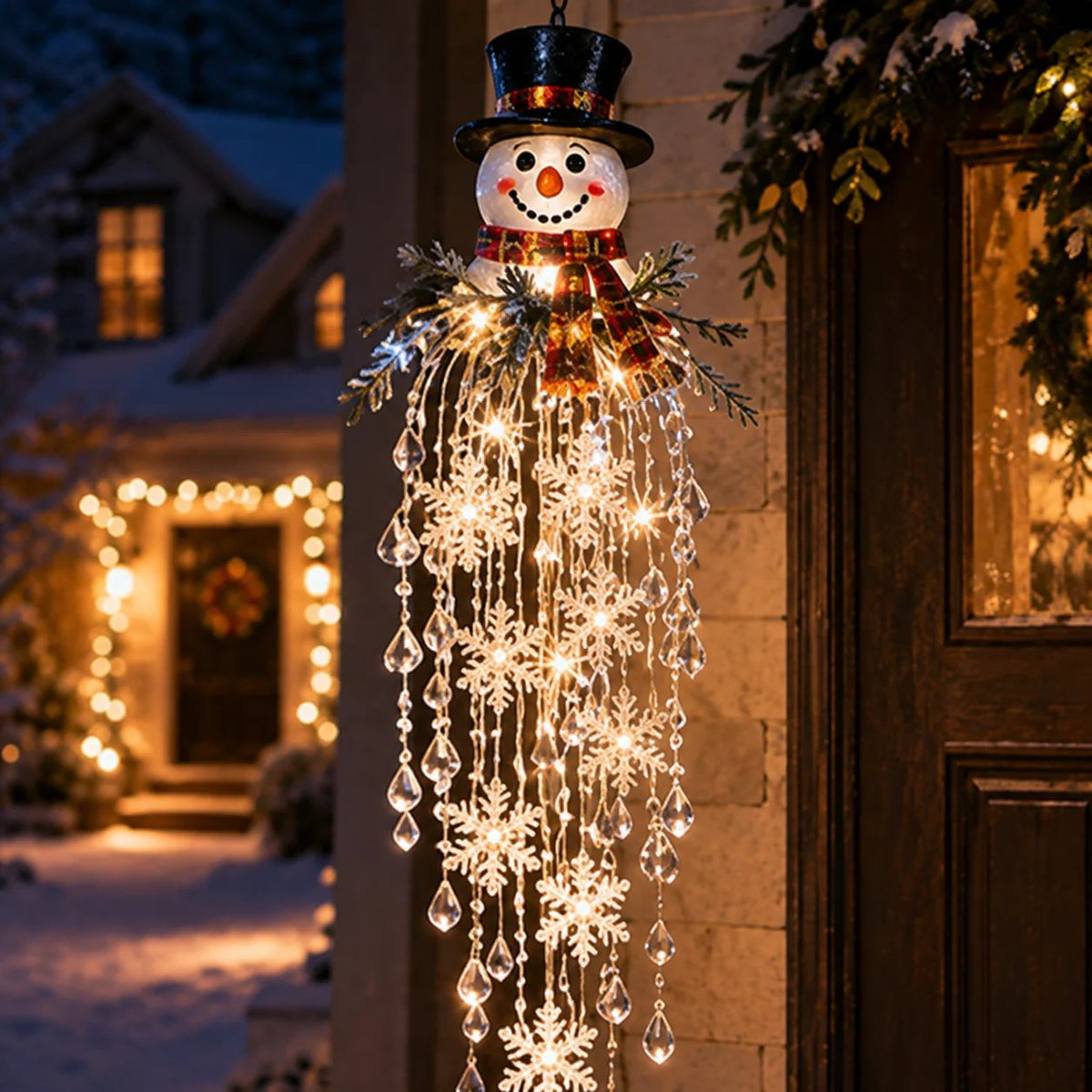 DIY Hanging Snowflake & Crystal LED Christmas Light✨❄️
