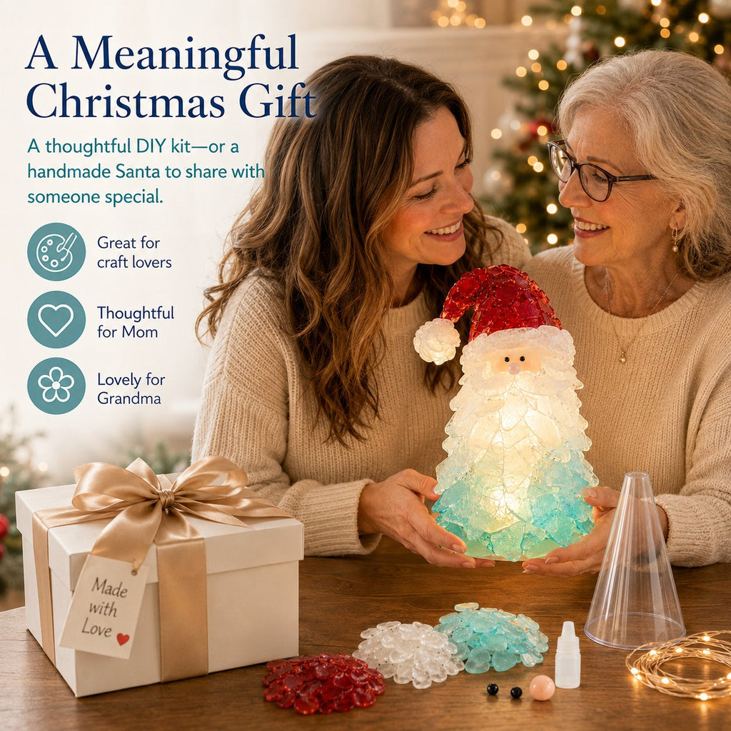 🔥66% OFF – DIY Lighted Sea Glass Christmas Decor Kit – Beginner-Friendly Holiday Craft