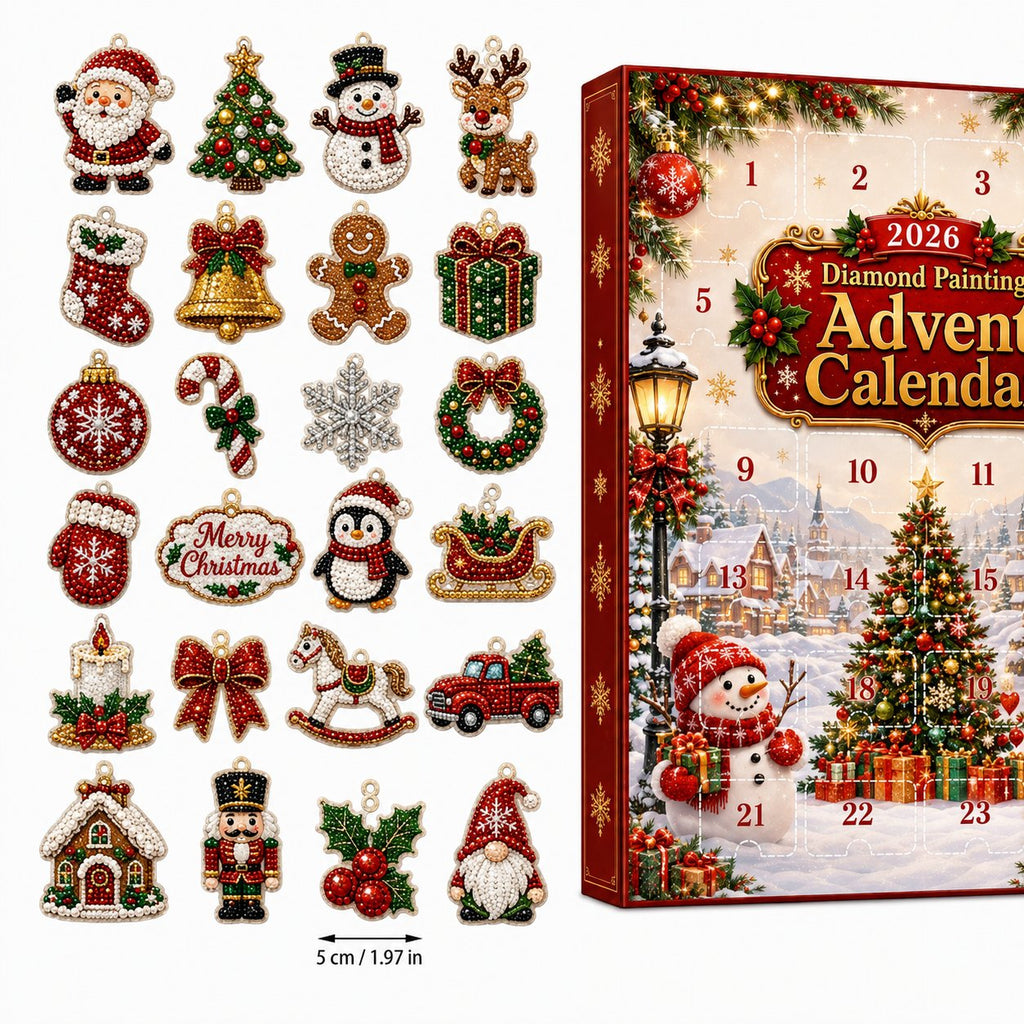 🎄 53% OFF | 24 DIY Christmas Diamond Painting Ornaments – Make & Hang ✨