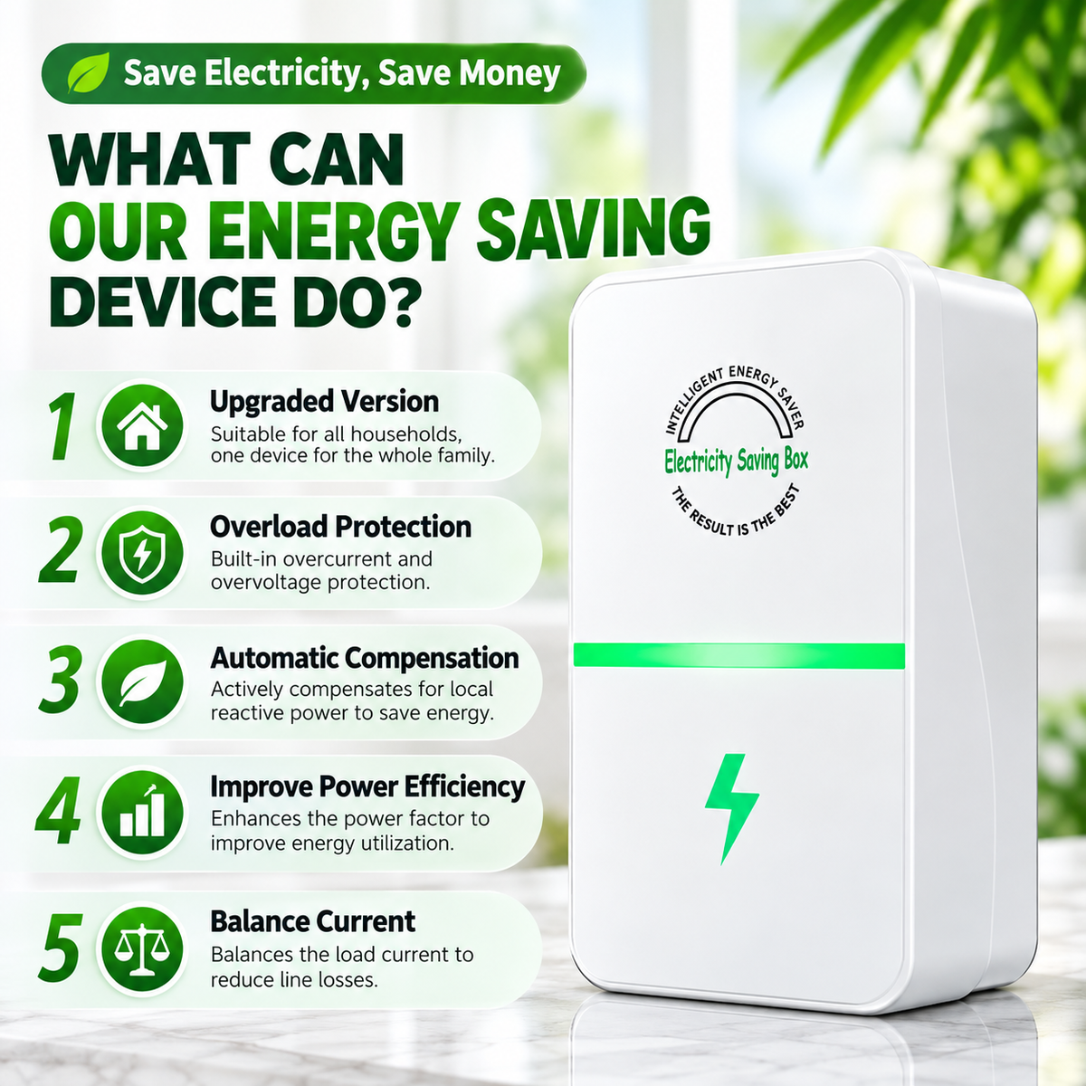 Energy Saver Plug-In Power Box