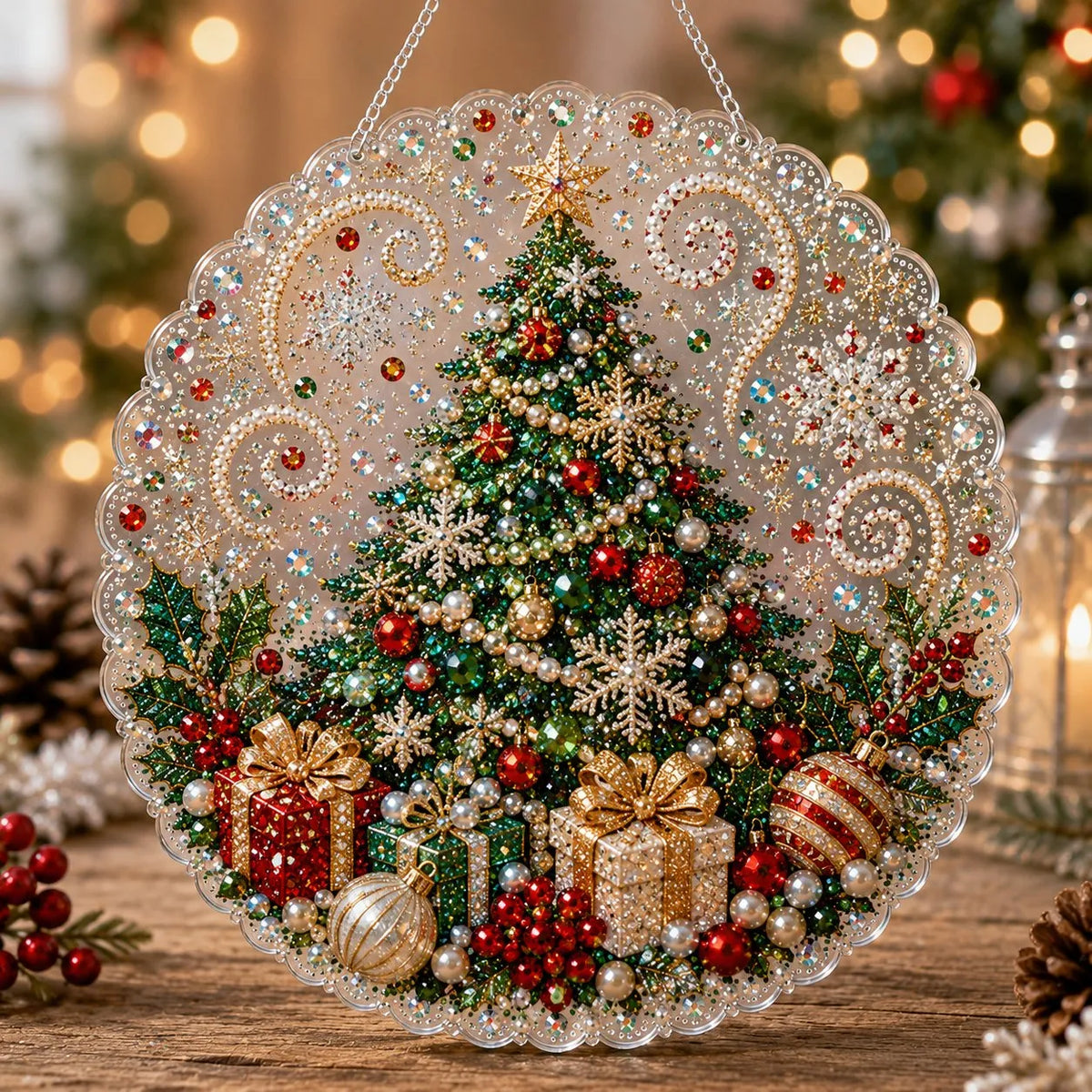 Christmas Pearl Diamond Art Ornament Kit | DIY  Hanging Decor