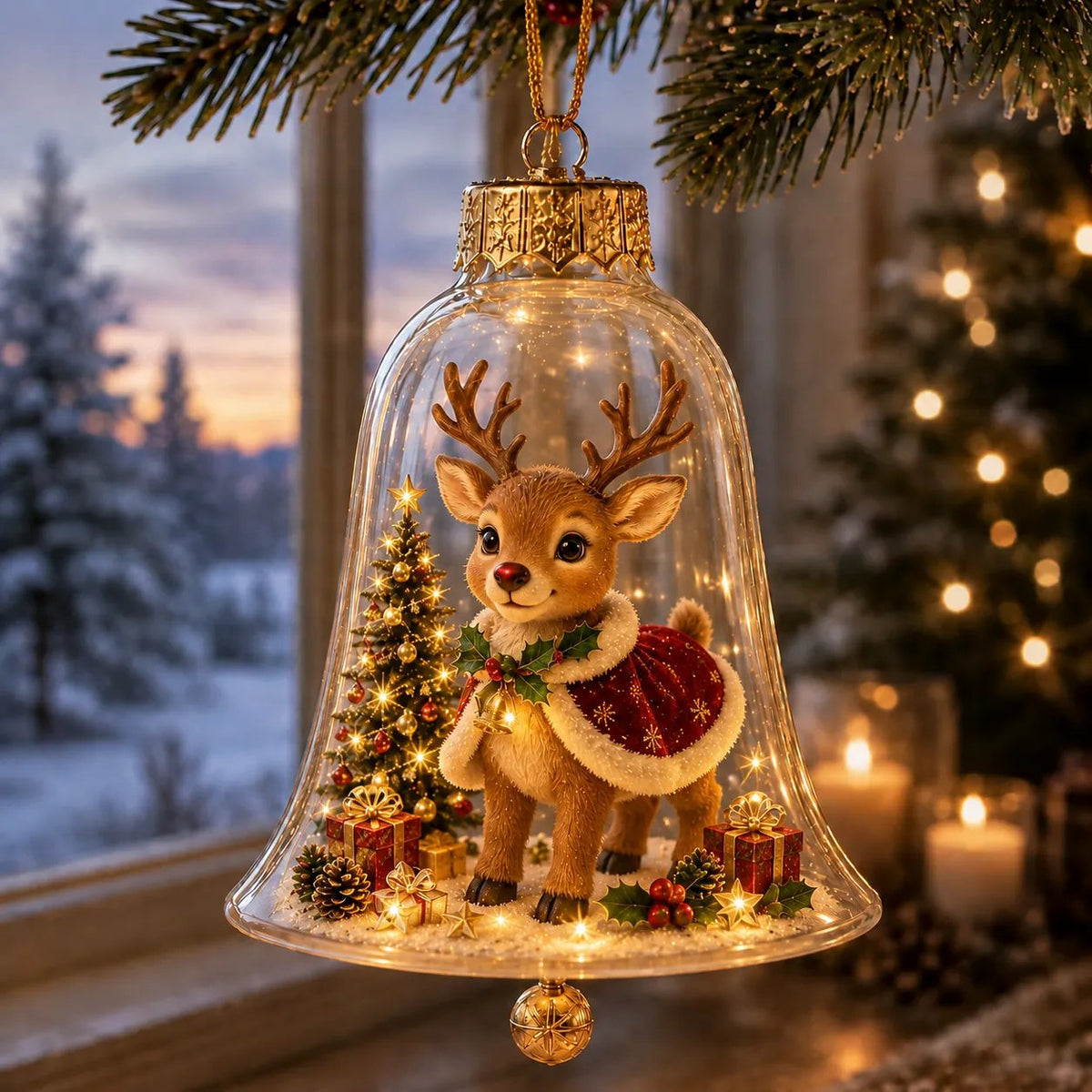 ✨Christmas Discout: Only £9.99!!!🎄 Glowing Christmas Story Ornament – Light-Up Mini Holiday Scene