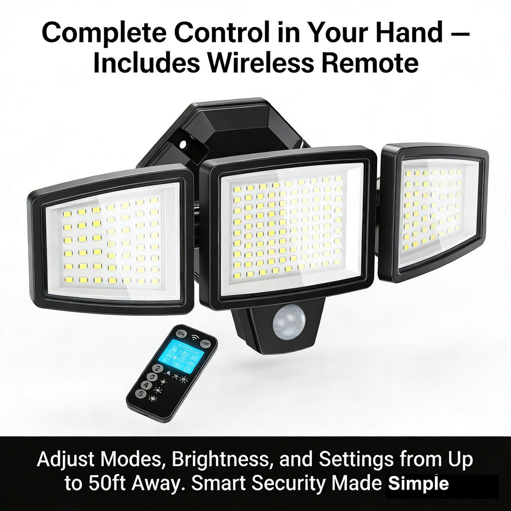 Yunsune 210 LED Solar Security Light with Motion Sensor & Remote