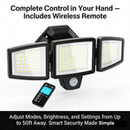 Yunsune 210 LED Solar Security Light with Motion Sensor & Remote