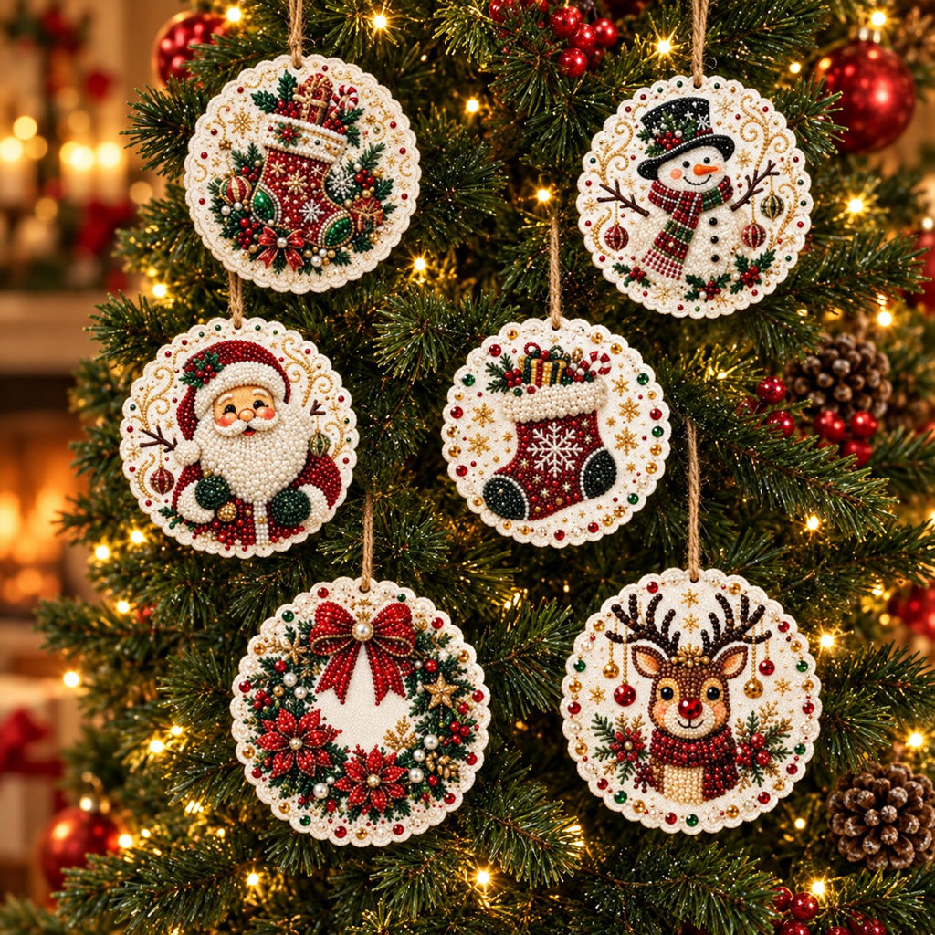 🎄 ONLY £7.99! Christmas DIY Hanging Ornament Set – 6 Festive Tree Decorations ✨