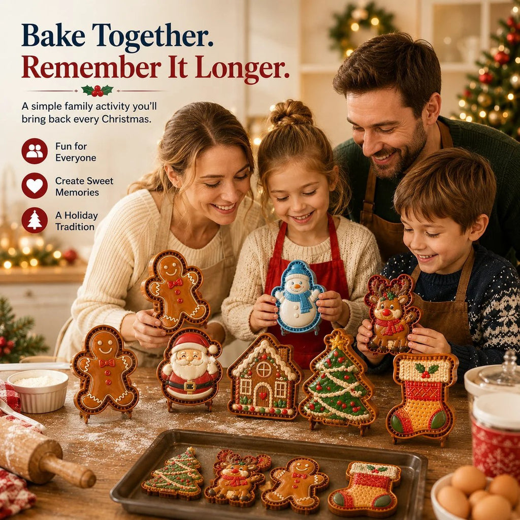 💥ONLY £7.99!!!🎁 BUY 1 GET 1 FREE | Christmas Baking Moulds – 8 Festive Designs 🎄