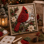🔥Christmas Discount 59% Off🎅 3D Christmas Fabric Poke‐Art Craft Kit | Framed Shelf‐Ready Festive Decor