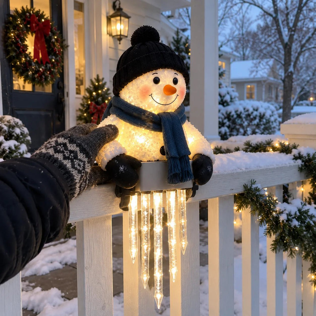 🎄56% OFF|⛄ Snowman Icicle Christmas Porch Light – Cozy Holiday Glow