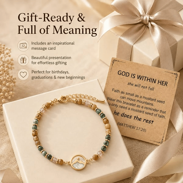 ✝️ Mustard Seed Faith Bracelet – Matthew 17:20 Inspirational Christian Bracelet