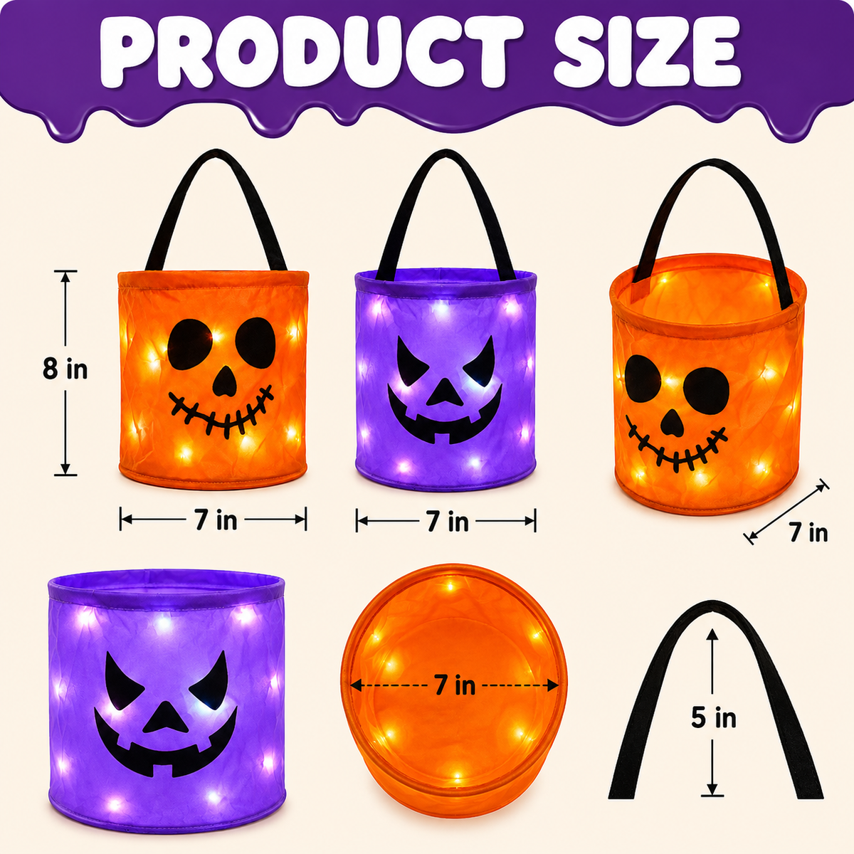 Yunsune™ Light-Up Trick-or-Treat Bags🎃