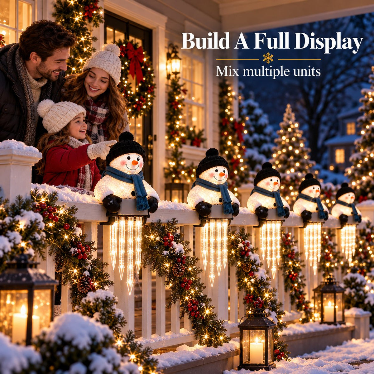🎄56% OFF|⛄ Snowman Icicle Christmas Porch Light – Cozy Holiday Glow