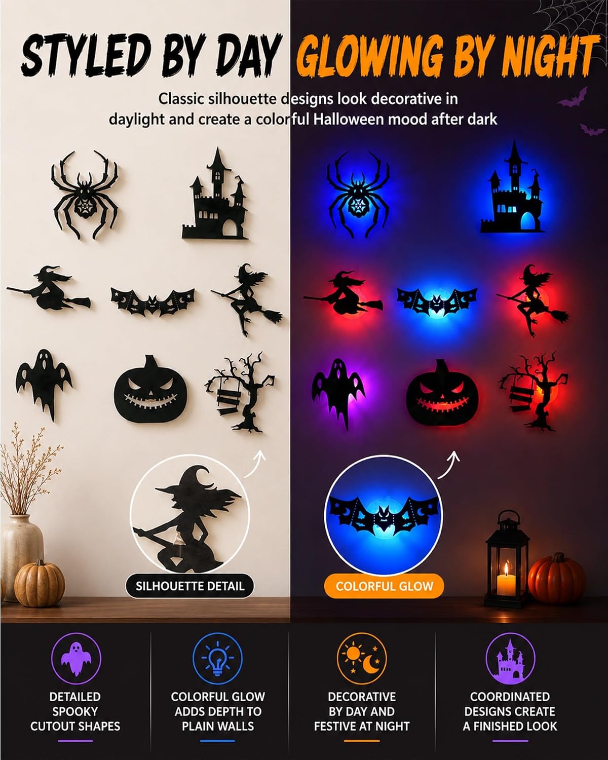 🎃 Halloween Spooky 3D LED Wall Decorations
