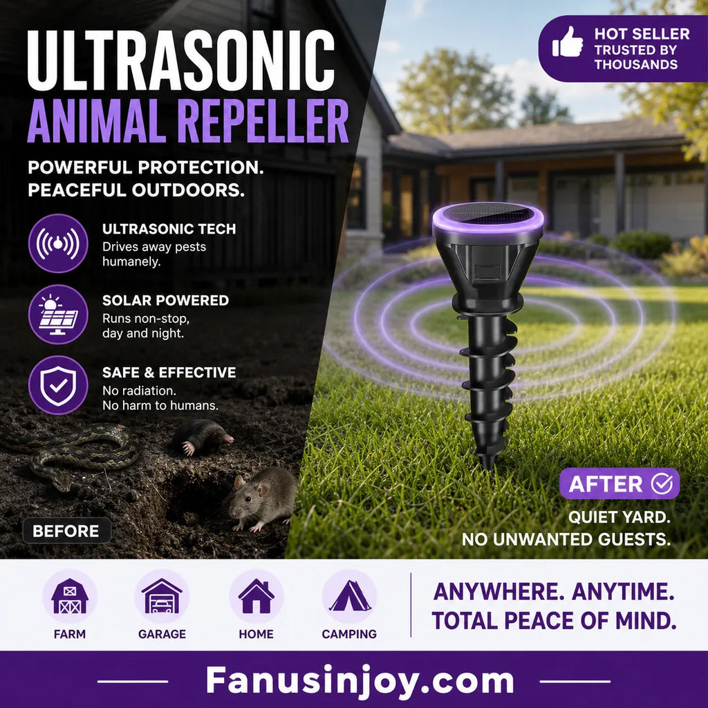 🔥Over 100,000 sold! 🛡️ Repel snakes, insects, rodents and protect your home! 🏡️ Solar Powered Ultrasonic Mouse Repeller