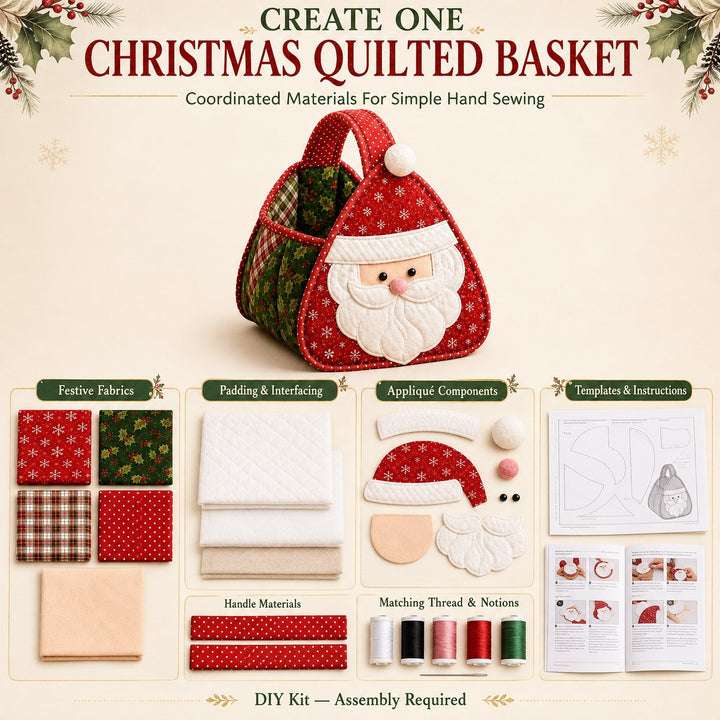 🎄 Christmas Character Quilted Carry Basket🎁✨
