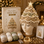 ⏳ Last Day 49% OFF – 🎄Beginner-Friendly Light-Up Christmas Tree Crochet Hat DIY Kit 💕