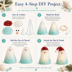 ⏳ Last Day 49% OFF – 🎅 Beginner-Friendly DIY Lighted Sea Glass Santa Christmas Decor Kit 💕