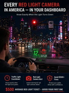 🚗50% OFF NOW! Head-Up Display Car GPS Digital Speedometer – Traffic Light Countdown & Red Light Camera Alert HUD, Universal Driver Safety Warning Device to Avoid Tickets for City Driving