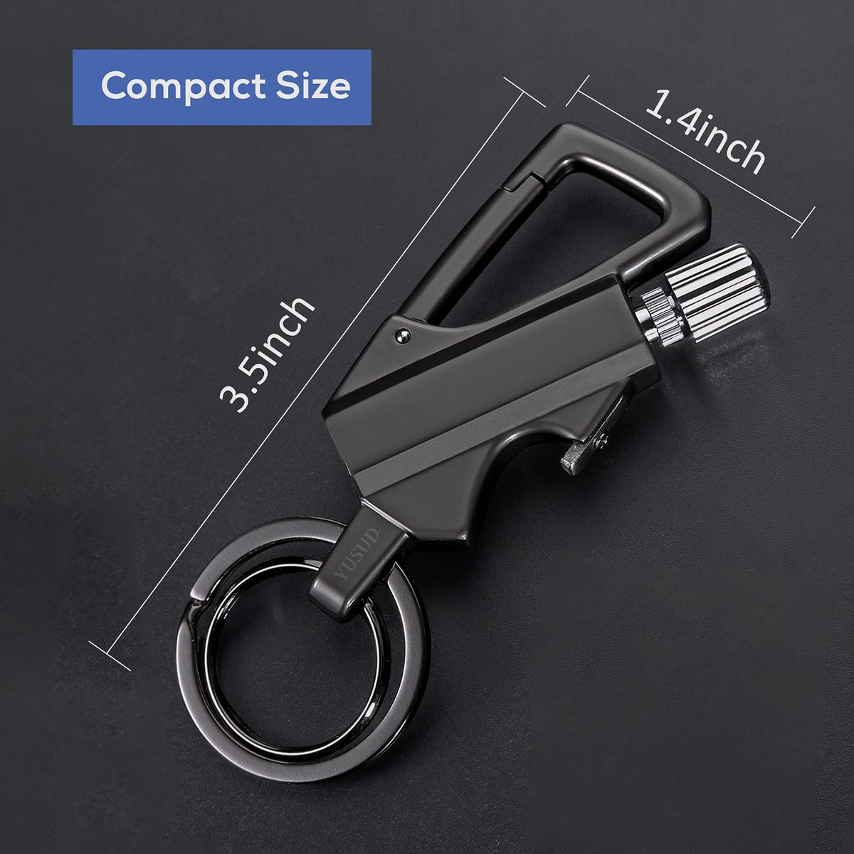 3-in-1 Permanent Match & Carabiner Keychain