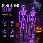 💀 Solar Skeleton Ground Stake Lights | Waterproof Outdoor Halloween Decor Lights