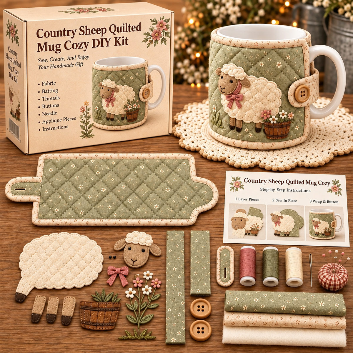 🎄 DIY Christmas Mug Cozy Sewing & Craft Kit